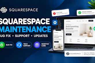 do squarespace website monthly maintenance bug fixes technical support website