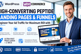 design a high converting peptide landing page or supplement funnel