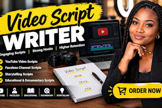 write youtube scripts, video scripts, storytelling scripts movie tv scripts
