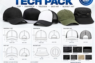 custom hat fashion tech packs for baseball caps, snapbacks, trucker hats, dad