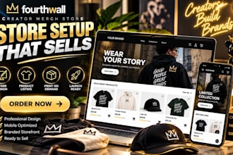 design fourthwall website for merch store and print on demand store redesign