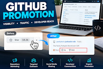 promote github repository for visibility traffic and developer exposure
