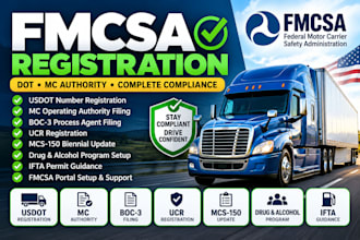 handle fmcsa registration, dot and mc authority filing