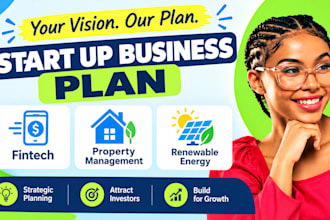 write start up business plan for fintech property management renewable energy