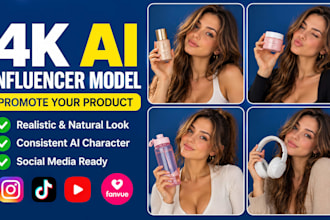 generate 4k ai influencer model, consistent ai character promoting your product