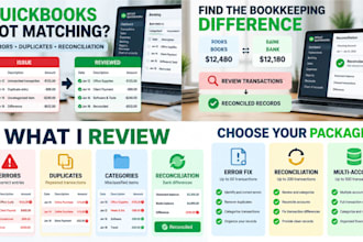 repair quickbooks bookkeeping errors and reconcile bank transactions