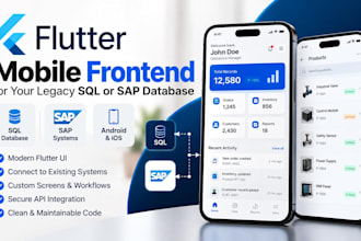 build a custom flutter mobile frontend for your legacy sql or sap database