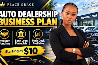 auto dealership automotive investor funding bank loan business plan financials