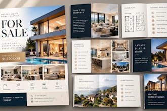 design real estate property flyer realtor brochure listing booklet marketing kit