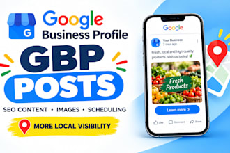create SEO optimized google business profile posts for local search visibiity