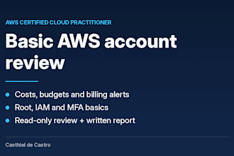 do a basic AWS account review for cost and security best practices