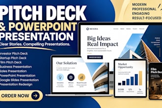 design investor pitch deck and powerpoint presenation design
