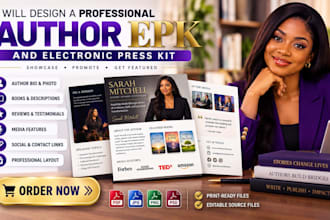design a professional author epk and electronic press kit