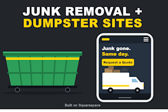 build a squarespace junk removal website dumpster rental website