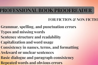proofread your fiction and non fiction book