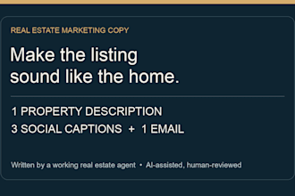 write a real estate listing description and launch copy