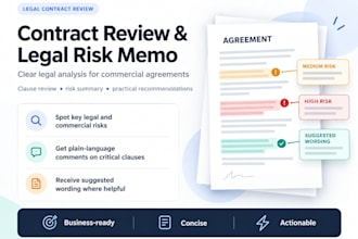 review your contract and provide a clear legal risk summary
