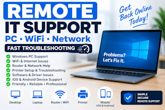 troubleshoot your windows PC, wifi, or network remotely