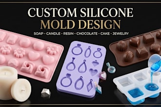 model custom silicone mold 3d stl for candle soap resin chocolate jewelry cake