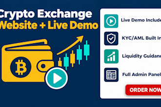 build crypto exchange website, p2p exchange, cex, live demo