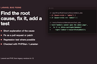 fix bugs in your laravel application