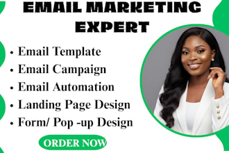 create email templates, campaigns, automation, landing pages and popups shopify