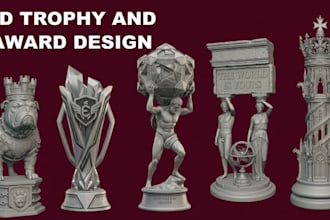design 3d trophy, award, medal, and medallion stl for 3d printing or casting