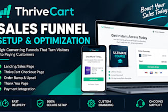 build thrivecart sales funnel, checkout page and upsells