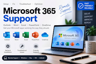 set up and troubleshoot microsoft 365, outlook, and onedrive