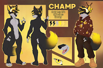 draw furry reference sheet furry ref sheet fursona ref sheet anthro ref sheet