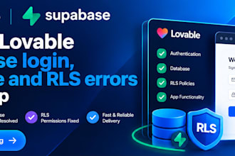 fix lovable supabase login, database and rls errors in your app
