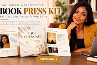 create a professional book press kit for authors and writers