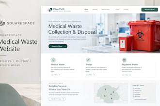 design squarespace medical waste disposal website biomedical  infectious waste