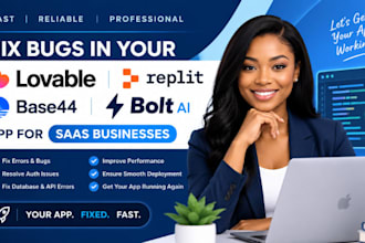 fix bugs in your lovable, replit, base44, bolt ai app for saas businesses