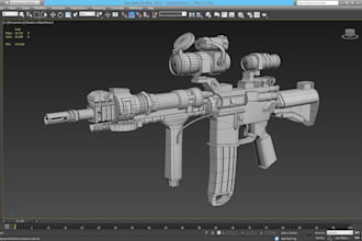 create and animate 3d gun models for unreal engine and unity games
