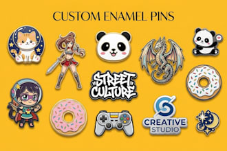 design custom enamel pins, badges and production ready vector artwork