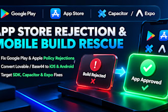 fix app store rejection, play store submission, and vibe coding mobile builds
