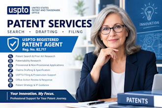 do patent search, patent drafting and uspto patent filing
