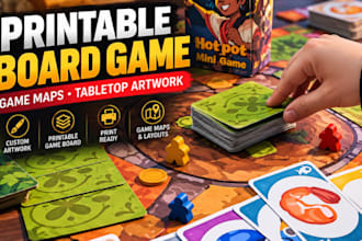design printable board game boards, game maps and table artwork