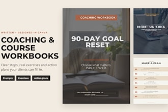 design and write your coaching or course workbook in canva