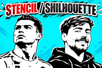 do professionally silhouette logo or stencil to your picture