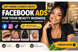 eye lash facebook ads nail tech hair extension beauty salon spa leads marketing