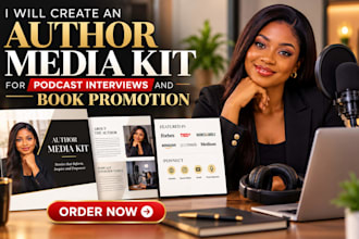 create an author media kit for podcast interviews and book promotion