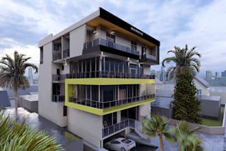 create a realistic architectural exterior rendering