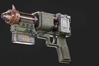 create game ready 3d weapon model for unreal engine and unity with pbr textures