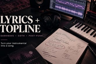 write darkwave lyrics and topline melody for your goth or post punk song