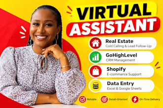 real estate cold calling shopify virtual assistant ecommerce data entry ghl VA