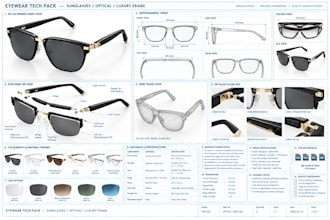 create eyewear tech pack for sunglasses and luxury frames with 3d printing