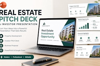 design a professional real estate pitch deck and investor presentation