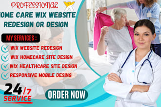 build homecare wix website design, wix website redesign for homecare business